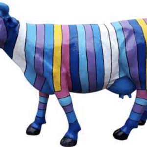 vache en fibre de verre multicolores